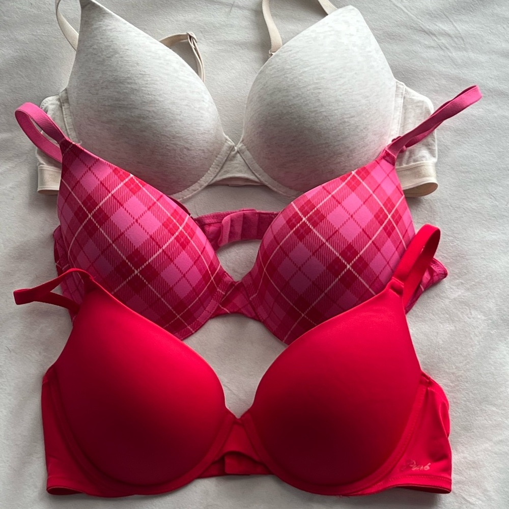 PINK Victoria's Secret Pink and Red Bra Collection